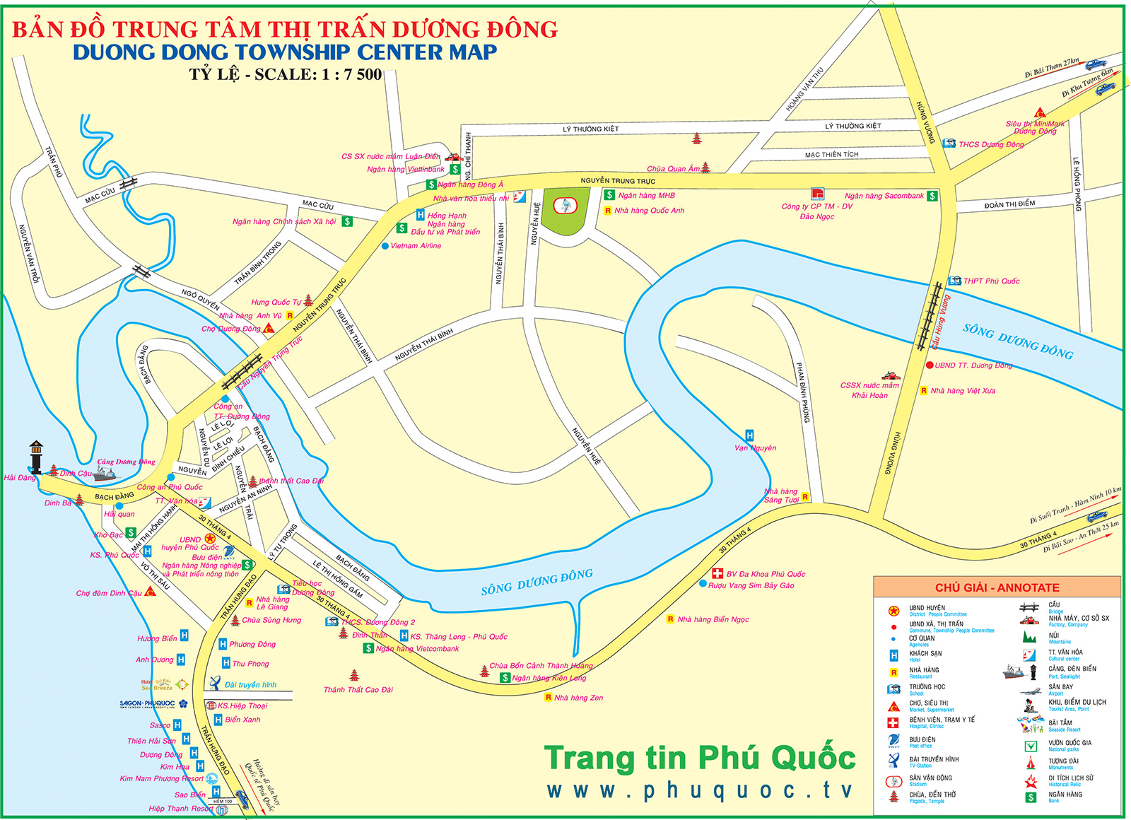 Bản đồ thị trấn Dương Đông Phú Quốc 