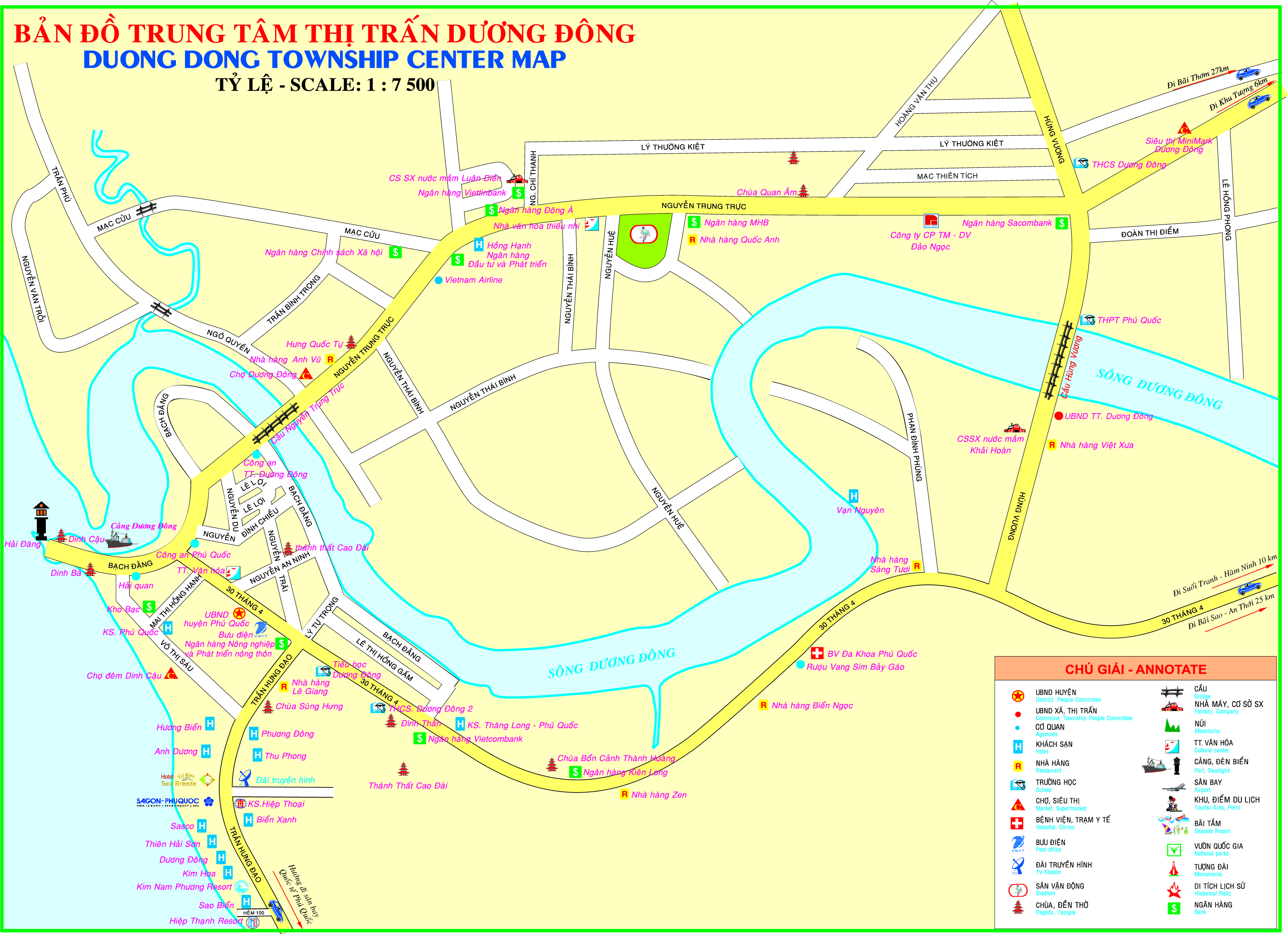 Bản đồ Thị trấn Dương Đông Phú Quốc